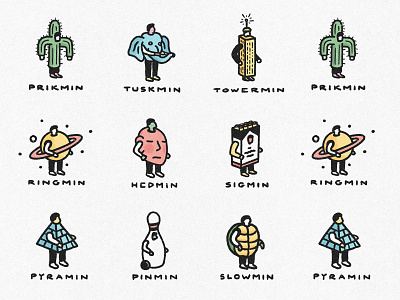 some guys bowling building cactus character cigarette costume elephant embody figure head man pin planet pyramid saturn shell skyscraper study tower turtle