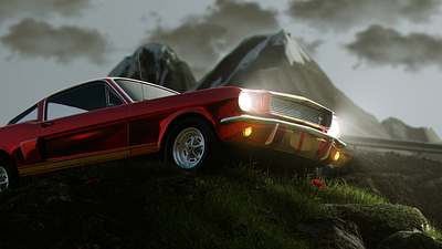 Car at dawn 3d animation arnold render atmosphere car cgi cinema 4d light scene real render real time realistic road vfx