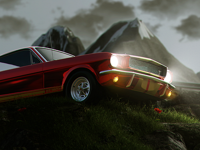 Car at dawn 3d animation arnold render atmosphere car cgi cinema 4d light scene real render real time realistic road vfx