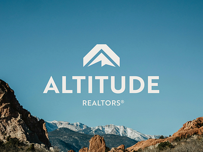 Altitude REALTORS® altitude brand branding brandmark colorado house identity logo logomark luxury minimal mountain nature outdoors realtor realty roof ski snow typography