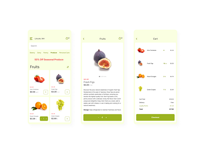 Grocery Store App ui ui design ux ux design