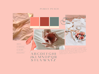 Purely Peach Branding Mood Board aesthetic branding color palette graphic design logo mood board typography
