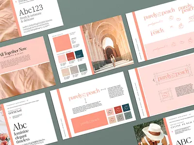 Purely Peach Brand Development + Guidelines brand aesthetic brand development branding color palette design feminine design graphic design logo logo design typography vector