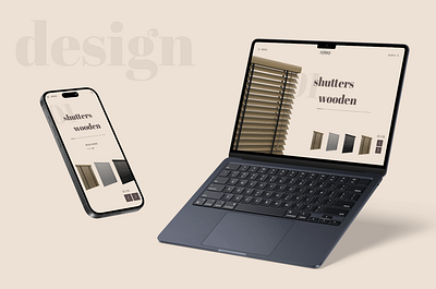 Website design with blinds animation ui ux