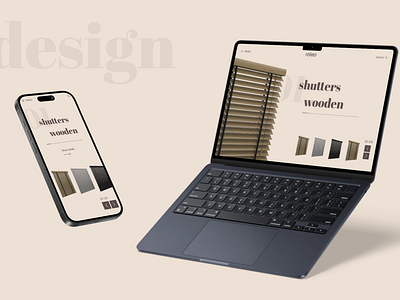 Website design with blinds animation ui ux