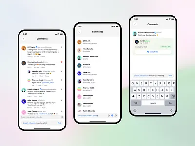 Comments app comments community crypto ios nft payment ui ux