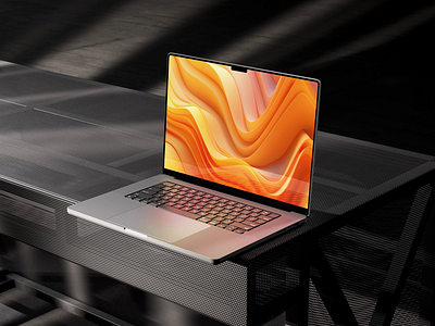 FREE MOCKUP | Macbook Pro 16" - PM Series ( 001 ) 3d after effect animated mockup animation cinema4d computer screen design free free mockup illustration industrial mockups render stokt ui