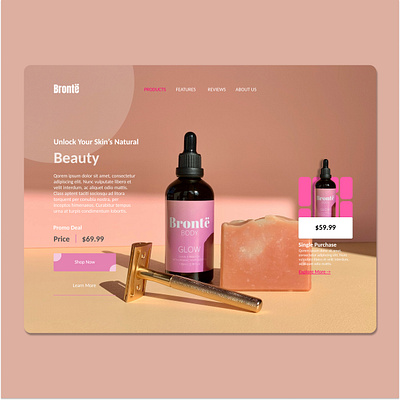 SKINCARE PRODUCT LANDING PAGE branding graphic design ui ux web