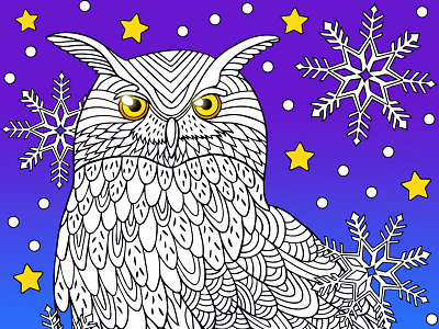 Owl vector coloring page bird illustration birds colorful coloring coloring book coloring page contrast design illustration nature night owl vector art vector illustration