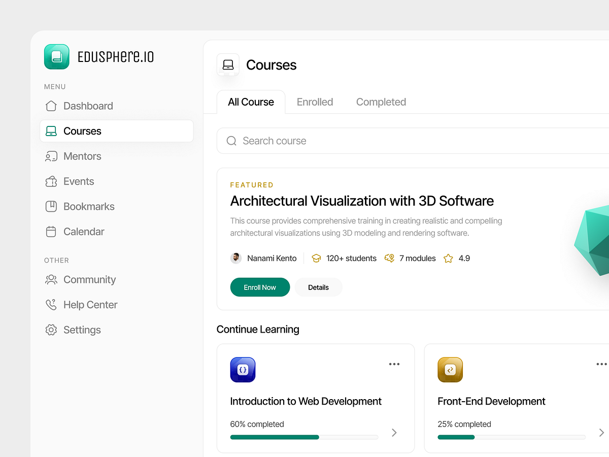 Edusphere Online Learning Platform рџ љ By Arfi Maulana For Pickolab