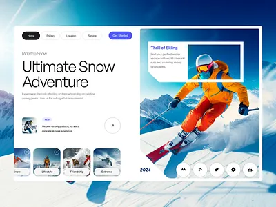 Ski Website design layout nozaracy skateboarding ski resort ski sports skiboarding skiing snowboarding sports trip typographt vacation web design