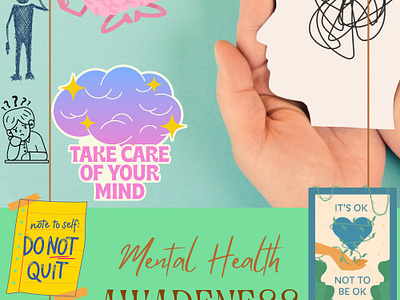 Mental Health Awareness app branding design graphic design illustration logo mental health mental health awareness post