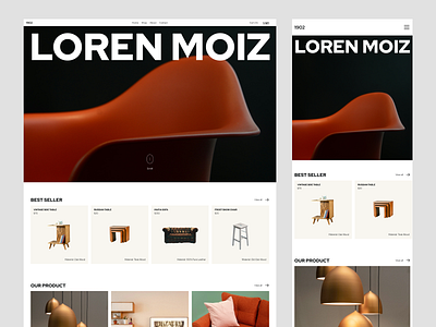 Loren Moiz - Landing Page Website architect building design furniture interior landing page layout luxury minimalism product product design simple ui uiux ux web design website white space