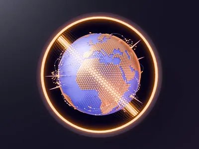 Hexagon Earth Animation 3d animation earth ui visualization