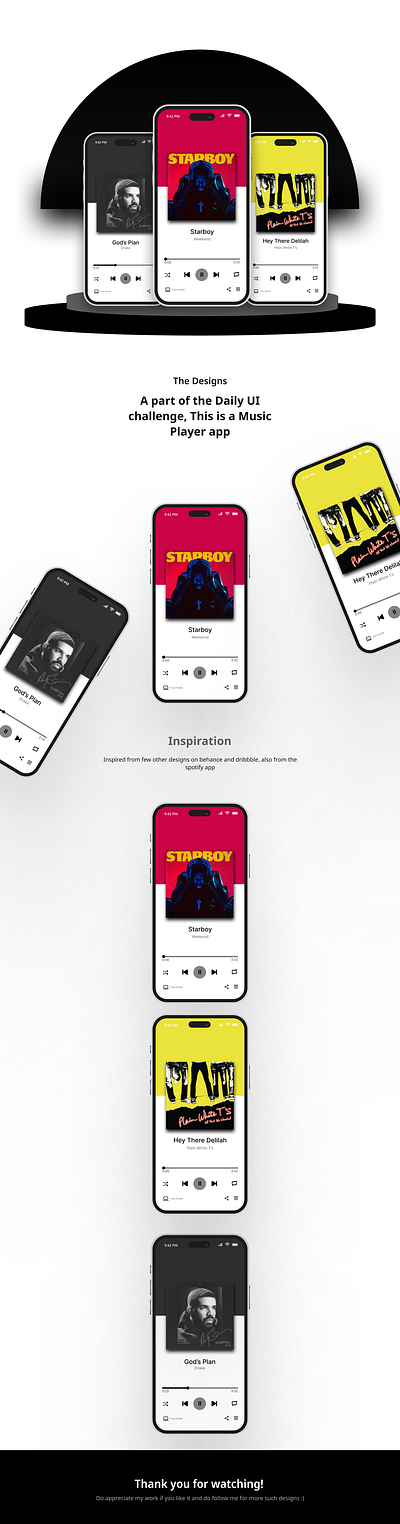 Music Player App app app design daily ui daily ui day 9 design graphic design poster design ui uiux ux web design