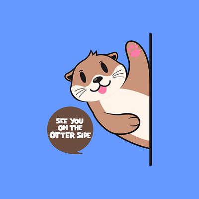 See You on The OTTER Side animal cartoon cute illustration jokes kawaii meme otter pet pun jokes