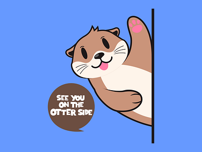 See You on The OTTER Side animal cartoon cute illustration jokes kawaii meme otter pet pun jokes