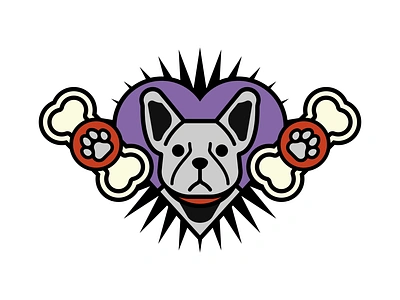 Metal Dog animal bone branding design digital dog editorial frenchie icon illustration indonesia logo love minimal pet purple red terrier ui vector