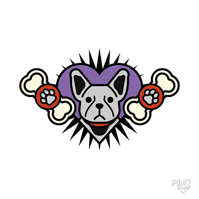 Metal Dog animal bone branding design digital dog editorial frenchie icon illustration indonesia logo love minimal pet purple red terrier ui vector