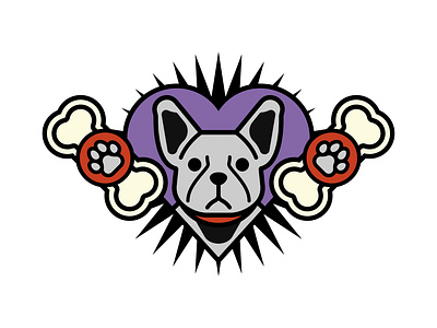 Metal Dog animal bone branding design digital dog editorial frenchie icon illustration indonesia logo love minimal pet purple red terrier ui vector