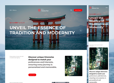 Nakama Tour - Vacation Trip to Japan🇯🇵 japan landing page travel travel landing page ui ux web design