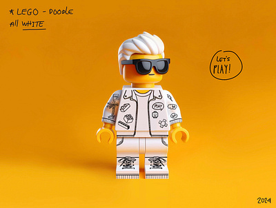 Character Design* - All White Doodle - Inspired by LEGO 3d bricks character character design design diseño de personaje doodle graphic design illustration ilustracion lego personaje