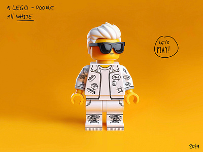 Character Design* - All White Doodle - Inspired by LEGO 3d bricks character character design design diseño de personaje doodle graphic design illustration ilustracion lego personaje