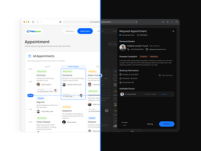 Mitrasehat - Appointment Page appoinmentdashboard appointment booking clinic clinicappointment crm platform dashboard dashboard design dashboard ui health healthcare information medical saas schedule schedule appoinment scheduling app ui design uiux web design