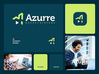 Azurre app branding combination data design dualmeaning fast graphic design logo logodesign rocket systems