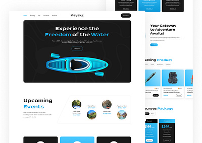 Kayaking Website Landing Page home page kayaking kayaking website kayaking website landing page landing page product design ui ui design uiux ux