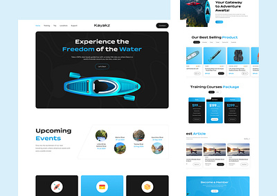 Kayakz - Kayaking Website Landing Page home page kayaking kayaking website kayaking website landing page landing page product design ui ui design uiux ux