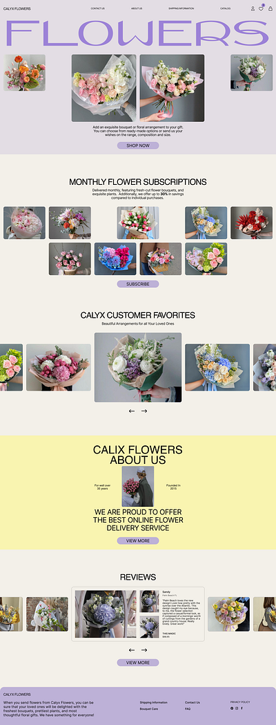 Оnline store for a flower boutique ui ux uxui web web disign website