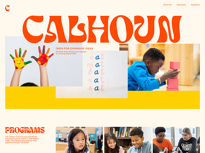 The school's landing page ui web design website