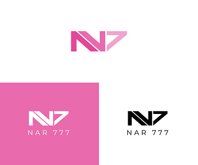 Simple N777 lettermark logo design branding graphic design logo