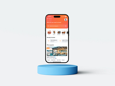 Marcetplace Search Hotel MVP Mobile App 3d app b2b card category dashboard hotel interface mobile mobile app mvp product design real estate rental search ui ux