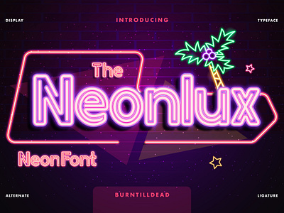 Neonlux font style lettering neon neonfont neonsign retro sanserif