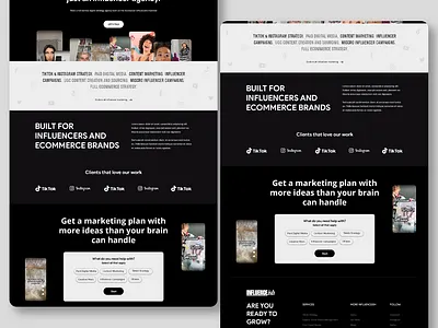 Influencer Agency Website UI Design branding creative design graphic design ui uidesign uiux ux weblayout website webtemplate webui webuidesign