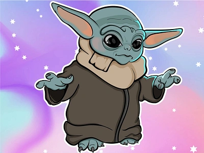 I will draw a cute baby yoda for you baby yoda boba fett branding darth vader empire strikes back fiverr gerdoo graphic design illustration jedi luke skywalker mando princess leia star wars star wars art stormtrooper the child the mandalorian yoda