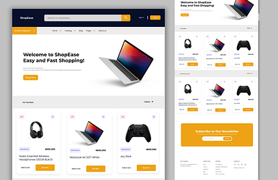 E Commerce Website - ShopEase Landing Page 3d ai branding design e commerce ecommerce graphic design illustration logo ui uiux ux website websitedesighn