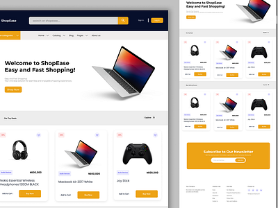 E Commerce Website - ShopEase Landing Page 3d ai branding design e commerce ecommerce graphic design illustration logo ui uiux ux website websitedesighn