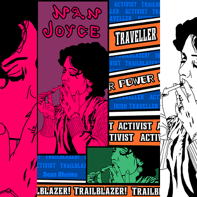 Nan Joyce artwork by Dean Rheims activist art dean rheims digital illustration irish traveller minceiri nan joyce portrait poster trailblazer