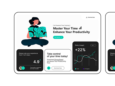 Chrono Smart time tracker AI app design app design minimal ui ux uxdesign web