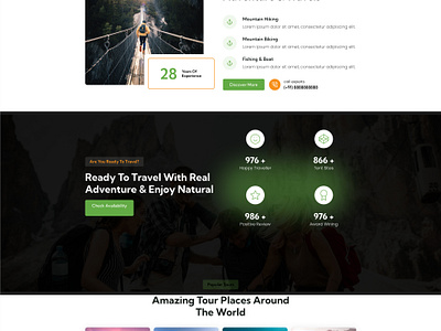 Trektrips- Tour Travelling Agency One Pager Web UI landing page ui ui ux web design web ui