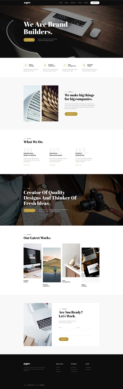 Asper - A Brand Building One Pager Web UI by Muhammad Fahad on Dribbble