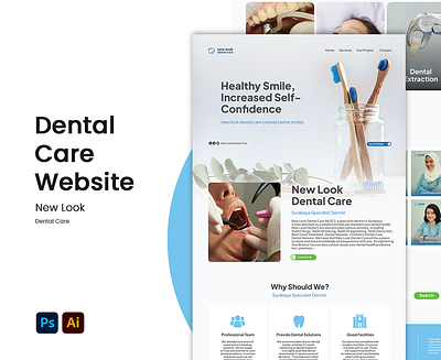 Dental Care Website Design & Management branding design graphic design landingpage redesign ui ux