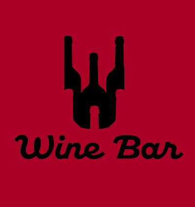 Wine Bar Logo bar bottle design gimp logo logo design minimalist w wine wine bottle