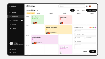 Calendly Dashboard design design product design ui uiux ux web web design