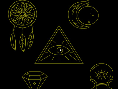 Esoteric symbols, magical and alchemical app branding design graphic design illustration logo typography ui ux vector