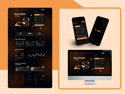 Crypto Buy Sell Landing Page Design bitcoin blockchain crypto crypto buy sell crypto landing page crypto website cryptocurrency cryptocurrency landing page currency exchange dark design hero token trade ui visual design web design web design inspiration web3 web3 tecnology