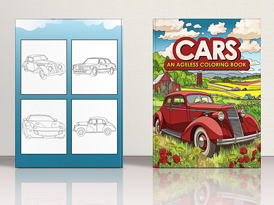 Cars Coloring Book/Ageless/Interior Pages Design ageless coloring amazon kinled cars coloring book coloring book coloring book cover graphic design illustration interior design kdp kids coloring book line art paperback